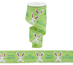 2.5"X10YD PEEKING BUNNY ON GREEN ROYAL - RGC1149D9