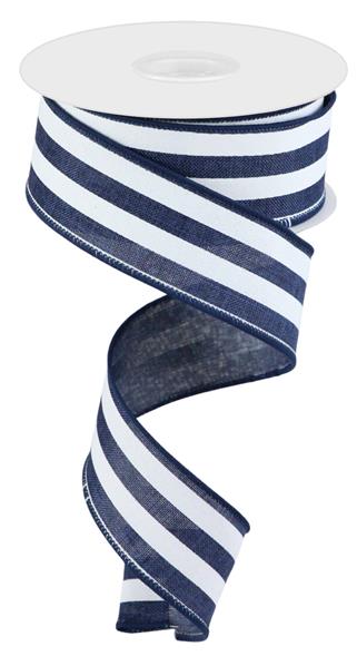 1.5"X10YD VERTICAL STRIPE - NAVY AND WHITE - RGC156219