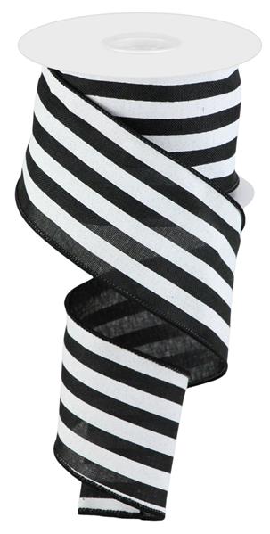 2.5"X10YD VERTICAL STRIPE - BLACK AND WHITE - RGC156302