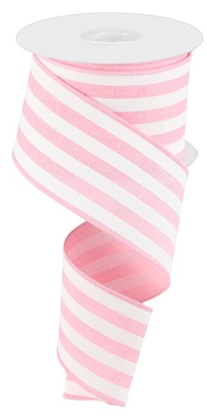 2.5"X10YD VERTICAL STRIPE - LIGHT PINK AND WHITE - RGC156315