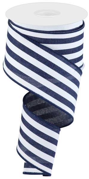 2.5"X10YD VERTICAL STRIPE - NAVY AND WHITE - RGC156319