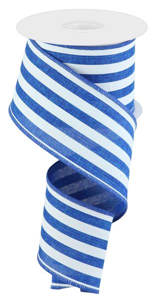 2.5"X10YD VERTICAL STRIPE - ROYAL BLUE AND WHITE - RGC156325