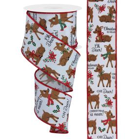 2.5"X10YD OH DEER - WHITE TAN BLACK RED GREEN - RGE1459F2