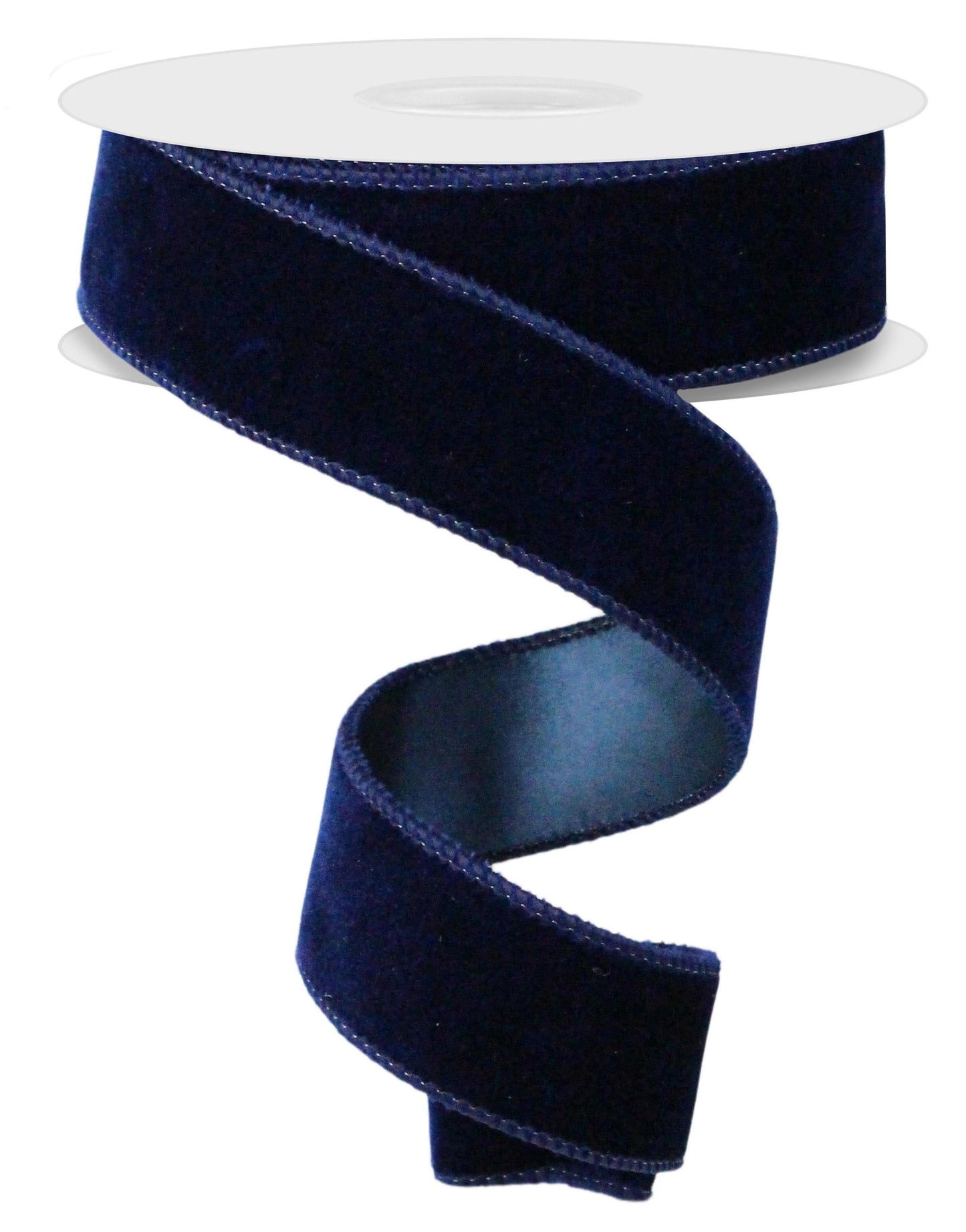 1.5"X10YD DELUXE VELVET/SATIN BACKING - NAVY BLUE - RGE165819