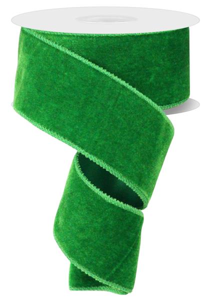 2.5"X10YD DELUXE VELVET WITH SATIN BACKING - EMERALD GREEN - RGE165906