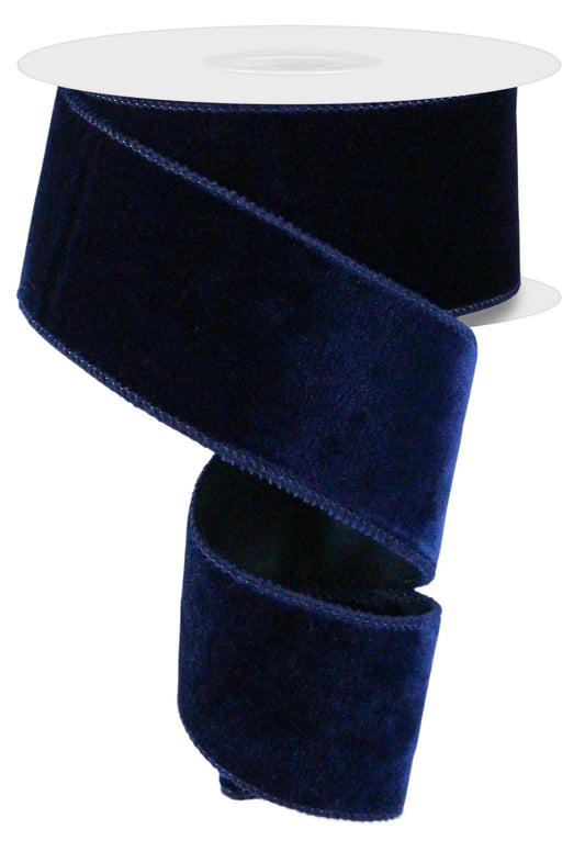 2.5"X10YD DELUXE VELVET/SATIN BACKING - NAVY BLUE - RGE165919