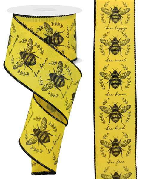 2.5"X10YD CLASSIC HONEY BEES - SUN YELLOW AND BLACK - RGE1747N6