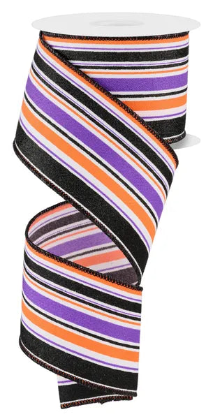 2.5"X10YD VERTICAL STRIPE-WHT/PRPL/ORNG/BLK-RGE182289