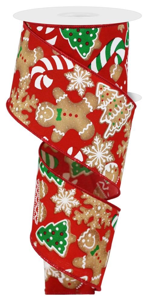 2.5" x 10yd Gingerbread Cookies Ribbon-RGE18852