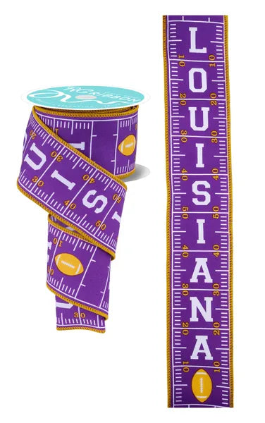 2.5"X10YD LOUISIANA FOOTBALL FIELD-WHITE/GOLD/PURPLE-RGF1107