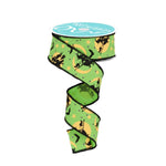 1.5"X10YD WITCH FLYING BY MOON - LIME GREEN AND MULTI - RGF136533