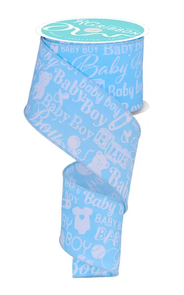 2.5"X10YD BABY BOY-WHITE/LIGHT BLUE-RGF140114