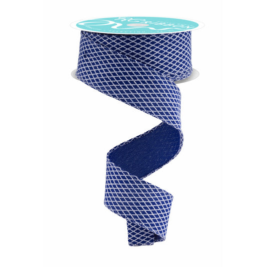 1.5"X10YD MINI HARLEQUIN - ROYAL BLUE/WHITE - RGF169525