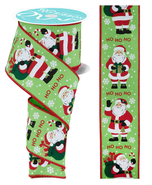 2.5"X10YD SANTA CLAUS - LIME/WHT/RED/LT SKIN - RGF195233