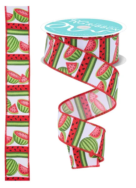 1.5"X10YD WATERMELONS-WHITE/RED/PINK/GREEN/BLCK-RGH126127