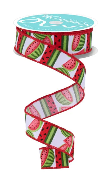 7/8"X10YD WATERMELONS-WHITE/RED/PINK/GREEN/BLCK-RGH726127