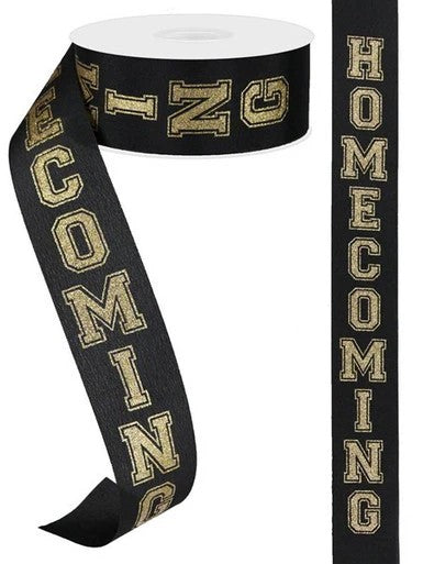 Homecoming Ribbon Gold on Black 1.5" x 100ft-Gold/Black-RJ4058RF