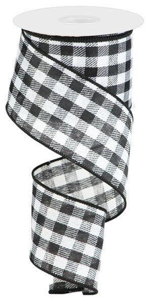 2.5" x 10yd Woven/Diagonal Check - Black and White - RL1972X6