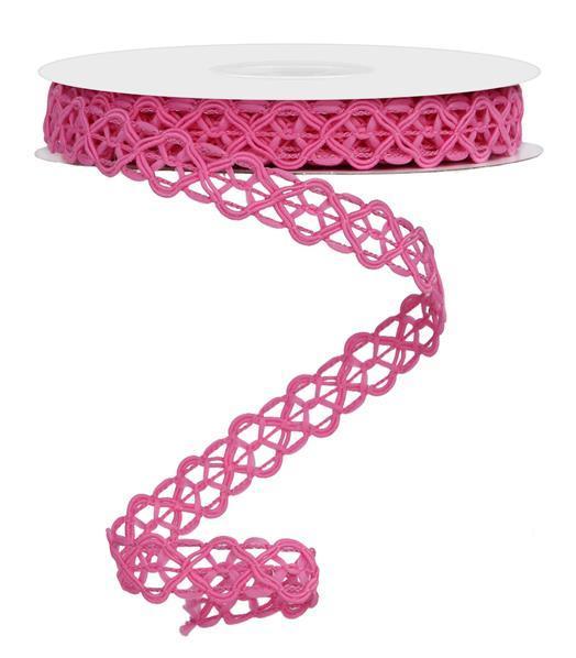 5/8"X10YD HOT PINK OPEN WEAVE TRIM, WIRED - RN586111