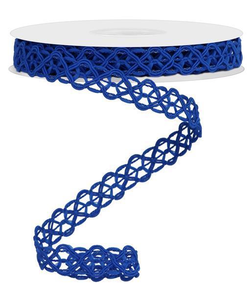 5/8"X10YD ROYAL BLUE OPEN WEAVE TRIM, WIRED - RN586125