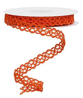 5/8"X10YD NEW ORANGE OPEN WEAVE TRIM, WIRED - RN5861HW