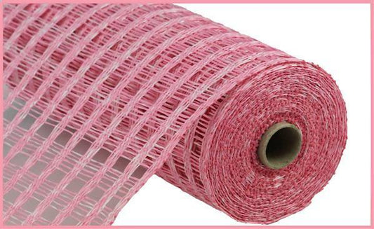 10"X10YD PINK AND WHITE TWO-TONE POLY BURLAP CHECK MESH - RP815337