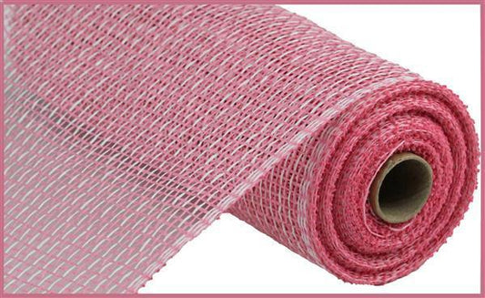 10"X10YD PINK AND WHITE MULTI POLY BURLAP MESH - RP815937