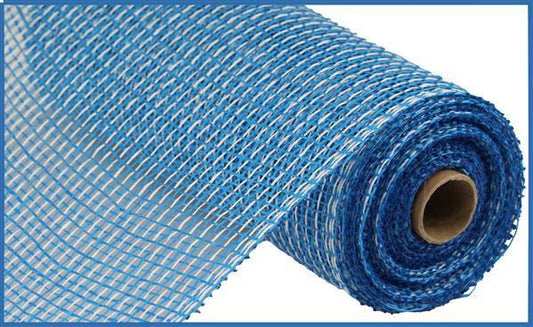10"X10YD BLUE AND WHITE MULTI POLY BURLAP MESH - RP815942