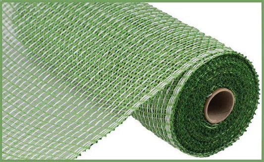 10"X10YD LIME GREEN AND WHITE MULTI POLY BURLAP MESH - RP815943