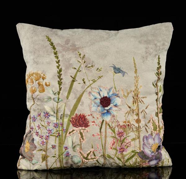 24"SQ FLORAL PILLOW W/EMBROIDERY -RT089734