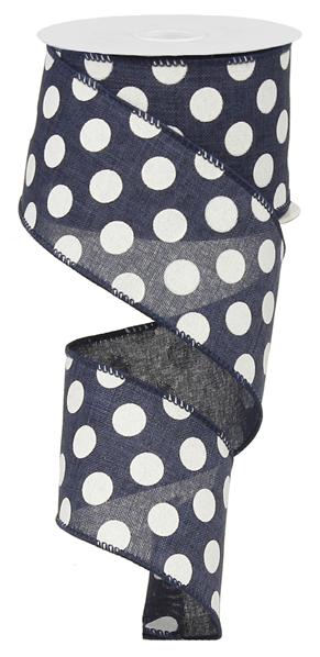 2.5"X10YD MEDIUM MULTI DOTS - NAVY BLUE/WHITE - RX9146TR