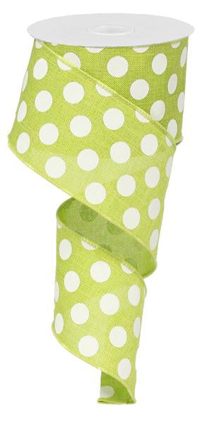 2.5"X10YD MEDIUM MULTI DOTS - LIME GREEN/WHITE - RX9146WW