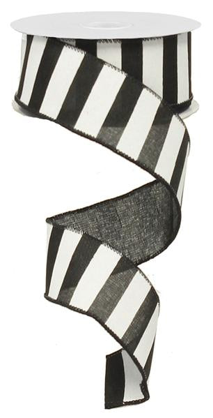 1.5"X10YD HORIZONTAL STRIPE - BLACK/WHITE - RX9148X6