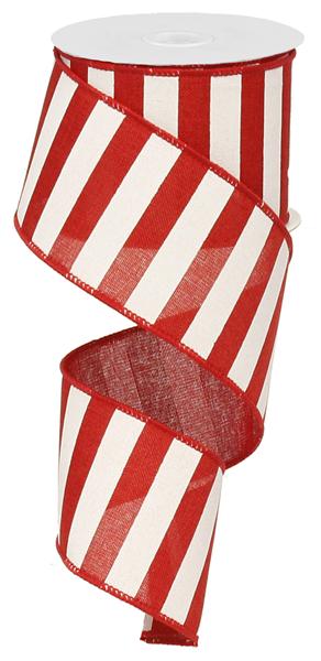 2.5"X10YD HORIZONTAL STRIPE - RED/WHITE - RX9149W7