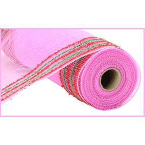 10.25"X10YD DRIFT/PP WIDE BORDER MESH - PINK/RED/EMERALD GREEN - RY8116R4