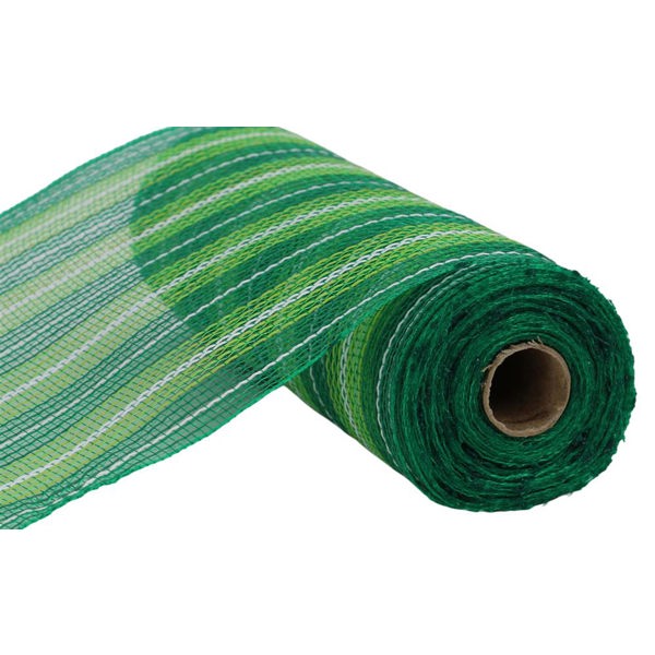 10.25"X10YD MINI STRIPE MESH - EMERALD, LIME AND WHITE - RY8340CT