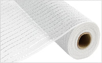 10.25"X10YD MATTE WIDE FOIL MESH - WHITE WITH MATTE SILVER - RY850098