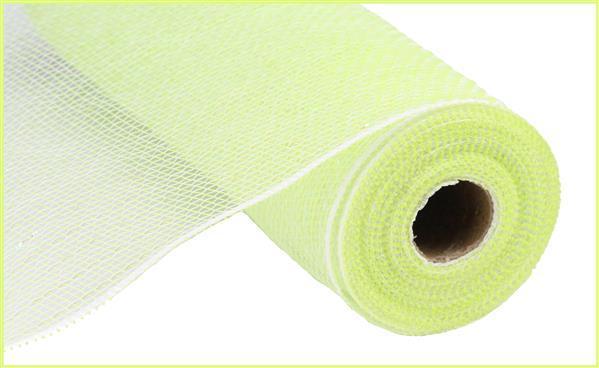 10.25"X10YD PASTEL APPLE GREEN AND WHITE IRID FOIL MESH - RY8501E4