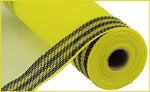 10.25"X10YD YELLOW AND BLACK BORDER STRIPE METALLIC MESH - RY8503F4