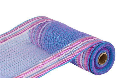 10.25"X10YD TURQUOISE, PINK, WHITE AND ICE BLUE MATTE XL FOIL BORDER MESH - RY8515HX