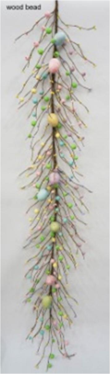 4' EASTER EGG & BERRY TWIG GARLAND - SA2028