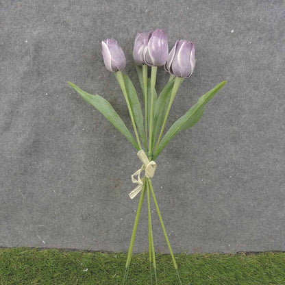 TULIP BUNDLE X5 17" PURPLE AND WHITE - SB0010-PWH