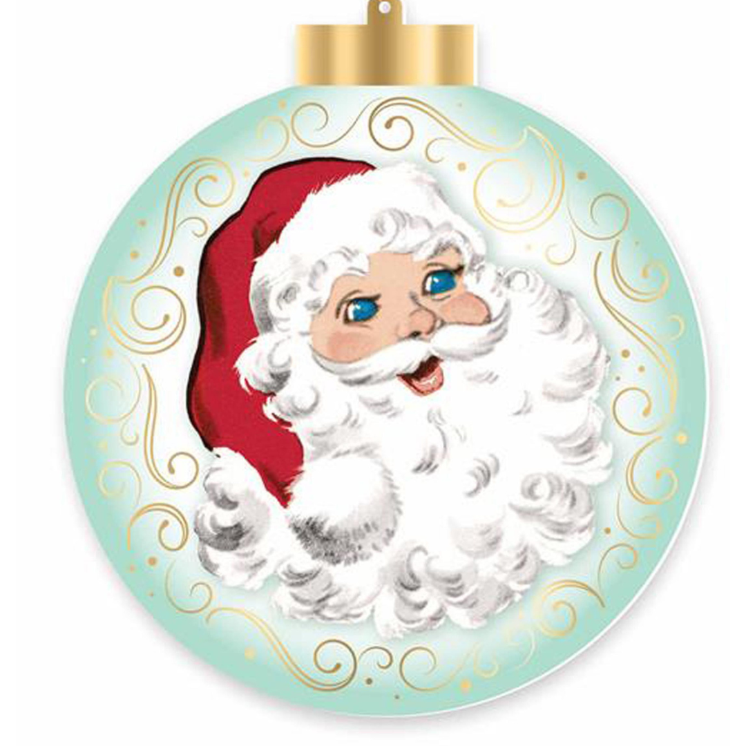 5.5" DBL-SIDED RETRO SANTA OR DEER ORNAMENT - XJ0049