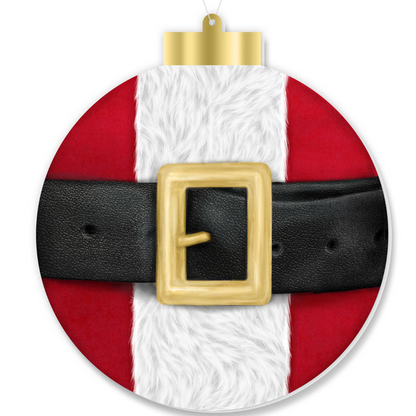 5.5"H DBL-SIDE BOOT OR BELT SANTA ORNAMENT - RED/GOLD/BLACK/WHITE - XJ0071