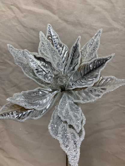 20" METALLIC POINSETTIA PICK PLATINUM - XA1059-PTN