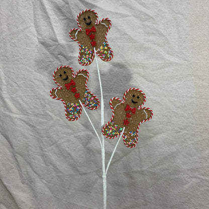 27.5" GINGERBREAD MAN SPRAY X3 FROSTED - XA1120