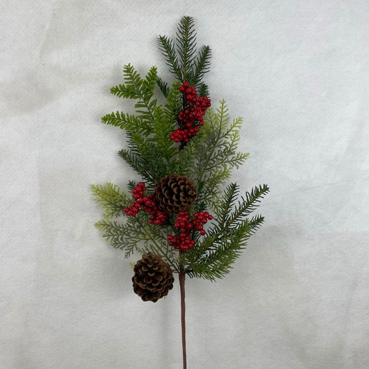 34" PINE SPRAY W/ BERRIES AND CONES-XB2336