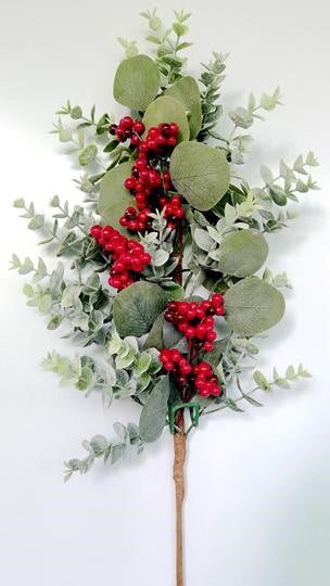 22" MIXED EUCALYPTUS SPRAY WITH BERRIES - XB4306