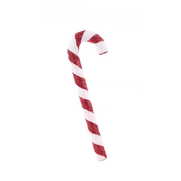 10"L GLITTER CANDY CANE ORN - RED/WHITE - XC113091