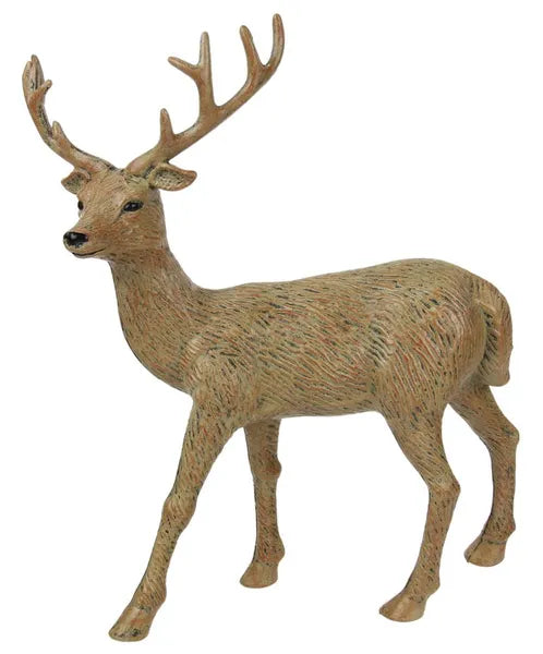 12"HX9"LX4.75"W STANDING DEER-BROWN-XF1276